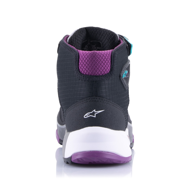 Alpinestars Dames Stella CR-X Drystar Zwart-Grijs-Violet-Turkoois Motorfietslaarzen