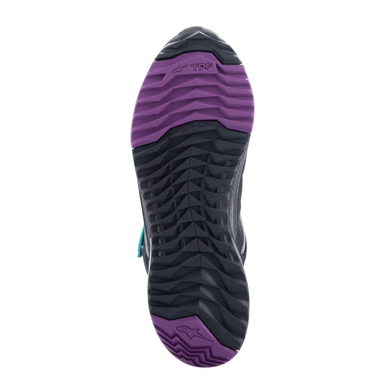 Alpinestars Dames Stella CR-X Drystar Zwart-Grijs-Violet-Turkoois Motorfietslaarzen