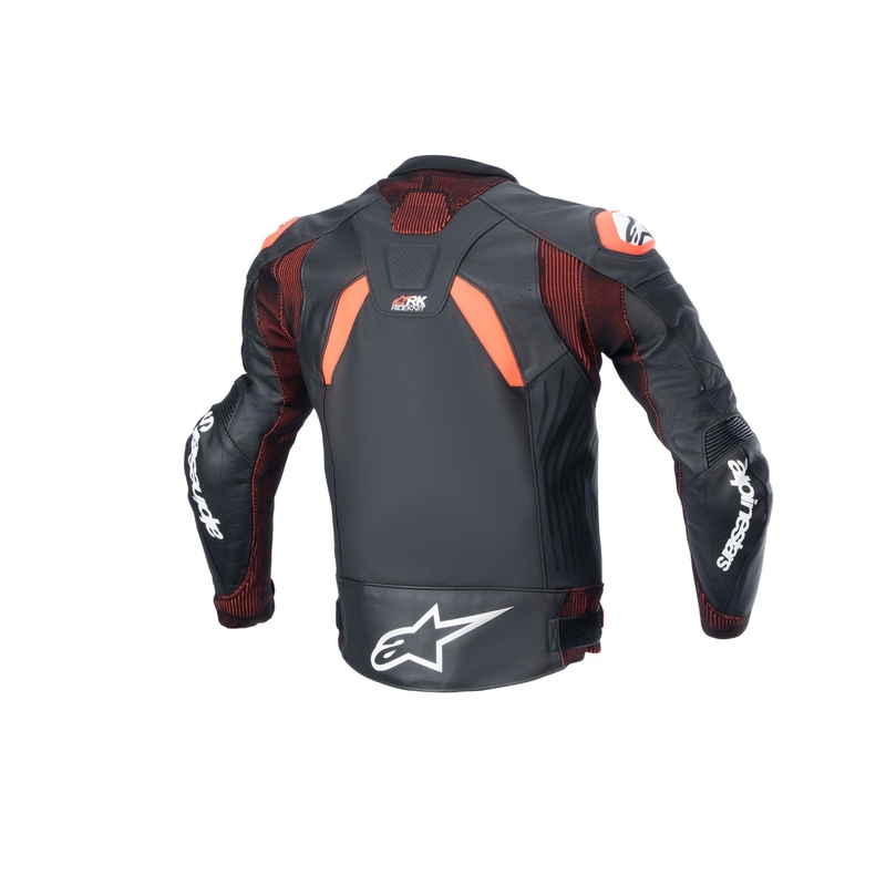 Alpinestars GP Plus R 4 Rideknit Zwart-Fluorood-Wit Leren Motorjas