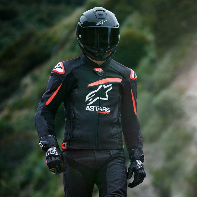 Alpinestars GP plus R 4 Airflow Zwart-Fluorood-Wit Leren Motorjas