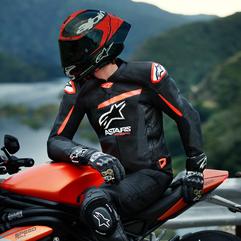 Alpinestars GP plus R 4 Airflow Zwart-Fluorood-Wit Leren Motorjas