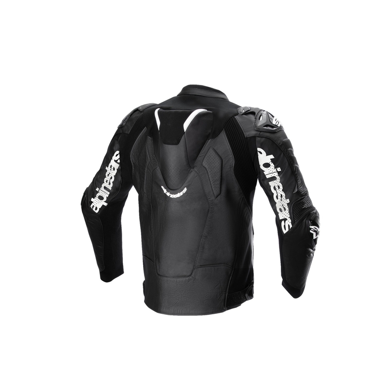 Alpinestars Atem 5 zwart en wit leren motorjack