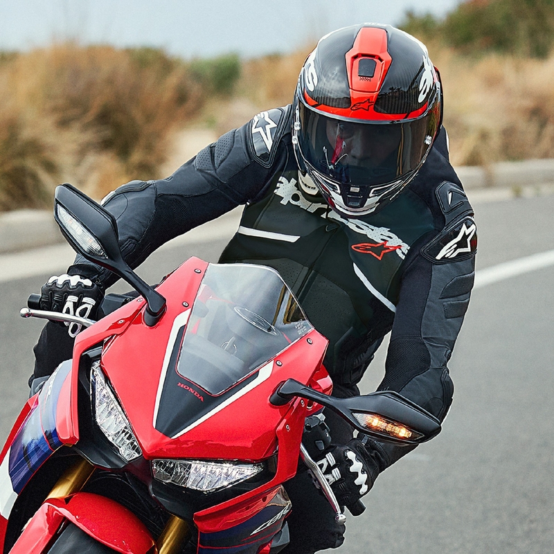 Alpinestars Atem 5 zwart en wit leren motorjack