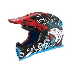 Kinder motorcrosshelm LS2 MX437 Fast EVO Mini Starmaw zwart