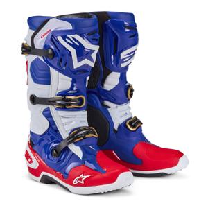 Alpinestars Tech 10 Limited Edition Union Redbud MX 2024 Rood-Blauw-Wit-Zwart Motorfietslaarzen