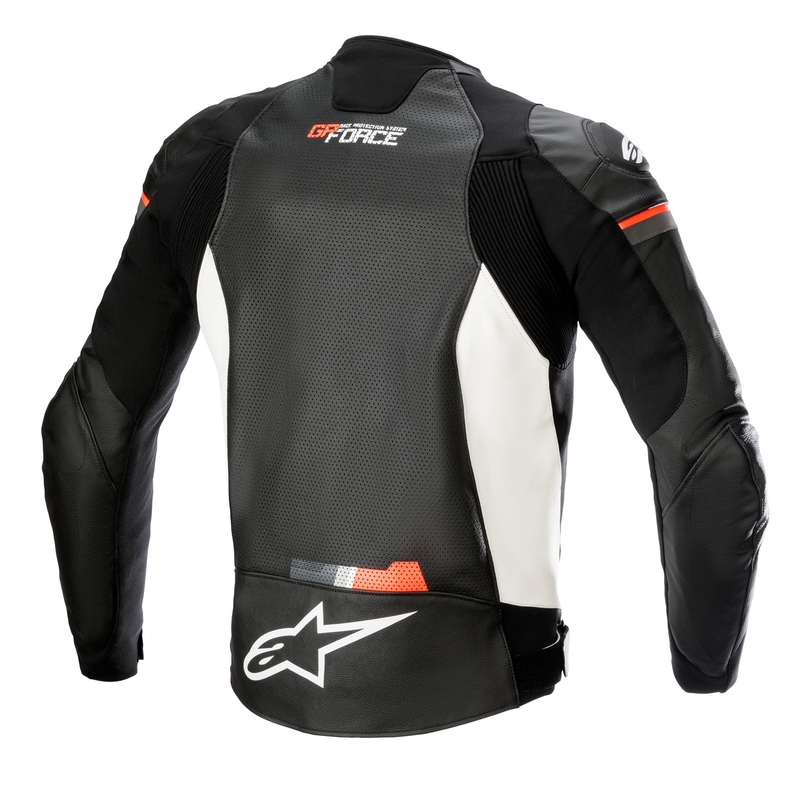 Alpinestars GP Force Airflow Zwart-Wit-Fluorood Leren Motorjas