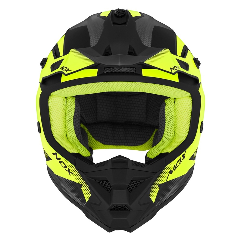 Kinder motorcrosshelm NOX N761 MX fluo geel-zwart-grijs