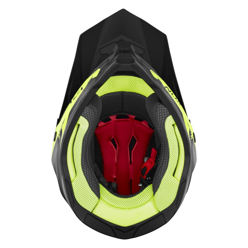 Kinder motorcrosshelm NOX N761 MX fluo geel-zwart-grijs