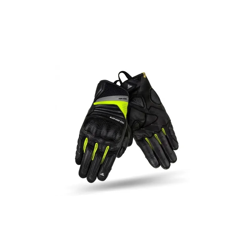 Motorhandschoenen Shima Rush zwart-fluogeel