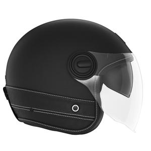 Open motorhelm NOX PREMIUM Heritage zwart leer