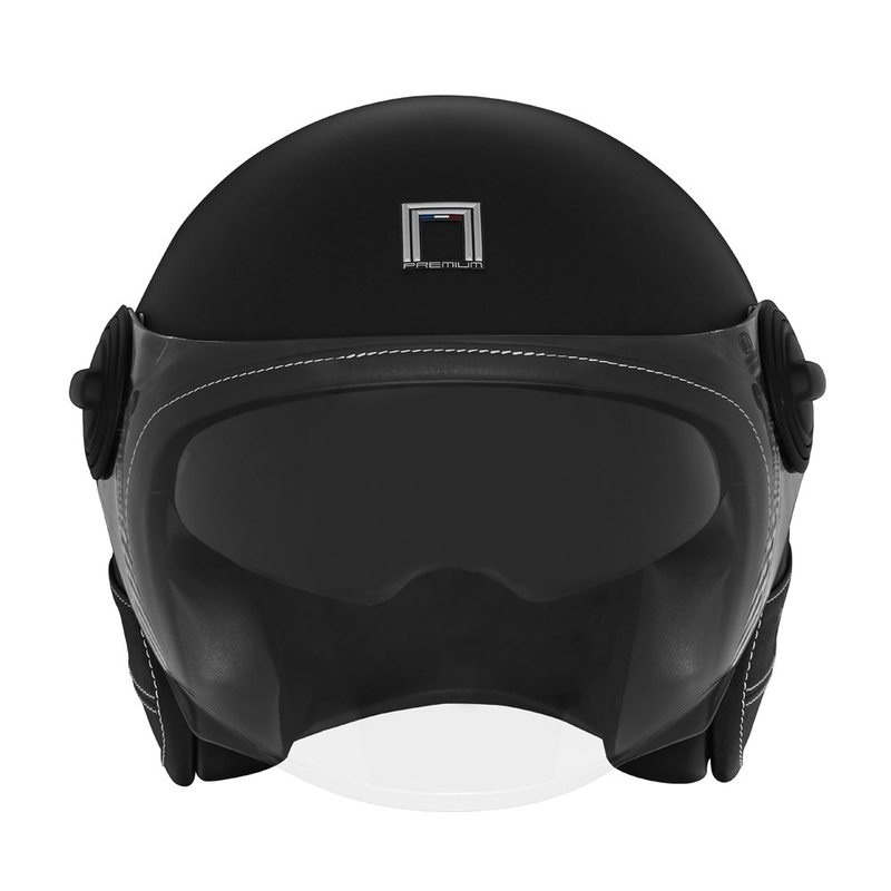 Open motorhelm NOX PREMIUM Heritage zwart leer