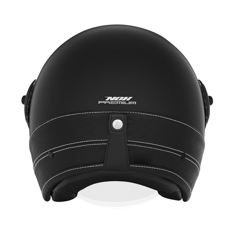Open motorhelm NOX PREMIUM Heritage zwart leer