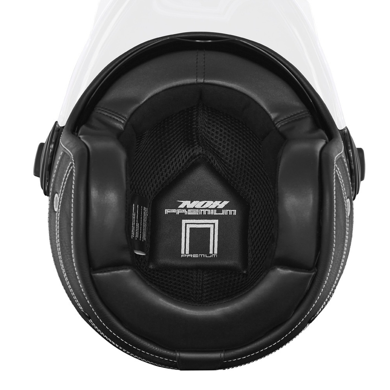 Open motorhelm NOX PREMIUM Heritage zwart leer
