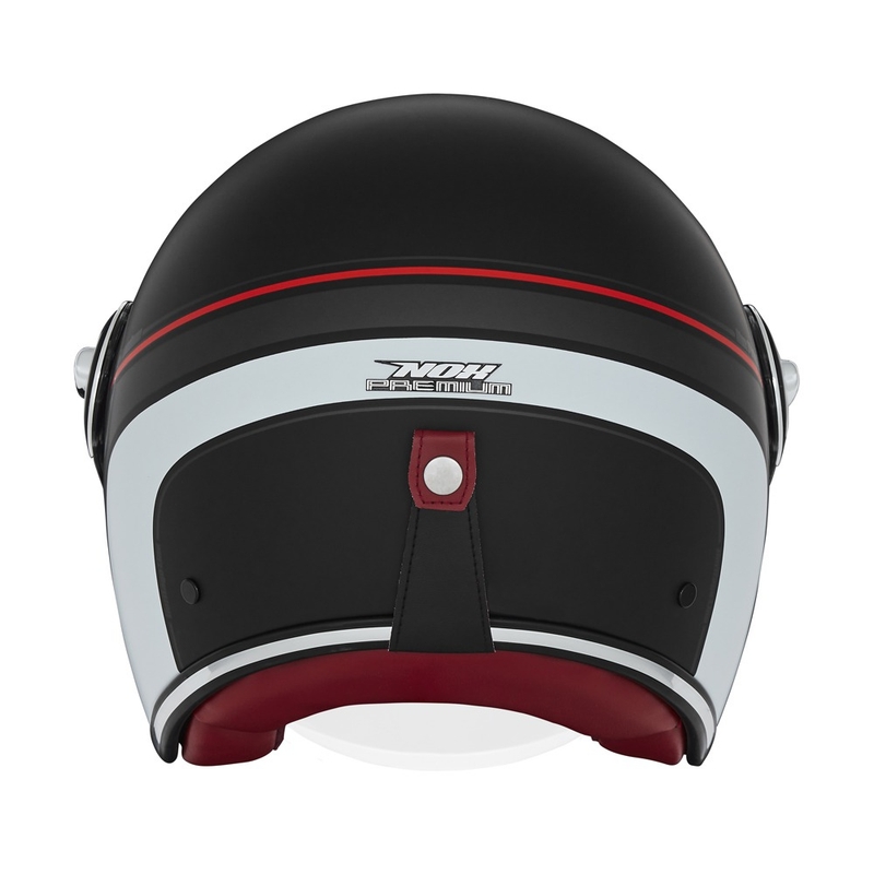 Open motorhelm NOX PREMIUM Heritage mat zwart-rood-wit