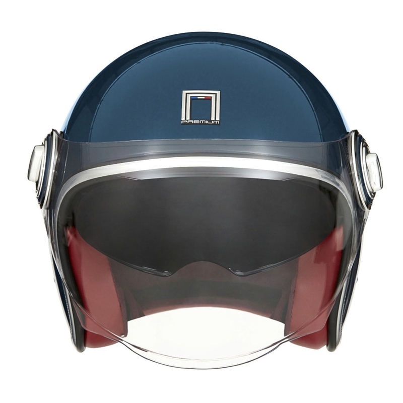 Open motorhelm NOX PREMIUM Heritage petrol blauw