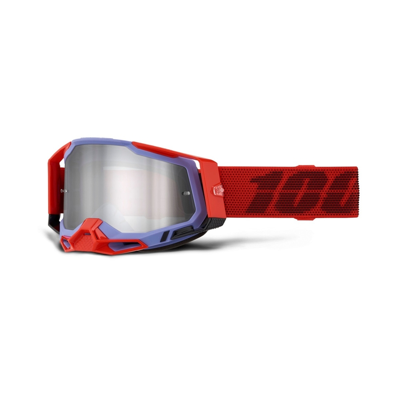 Motorcrossbril 100% RACECRAFT 2 Cleat zilver plexi