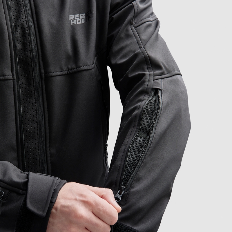 Softshell motorjas Rebelhorn Slash Zwart