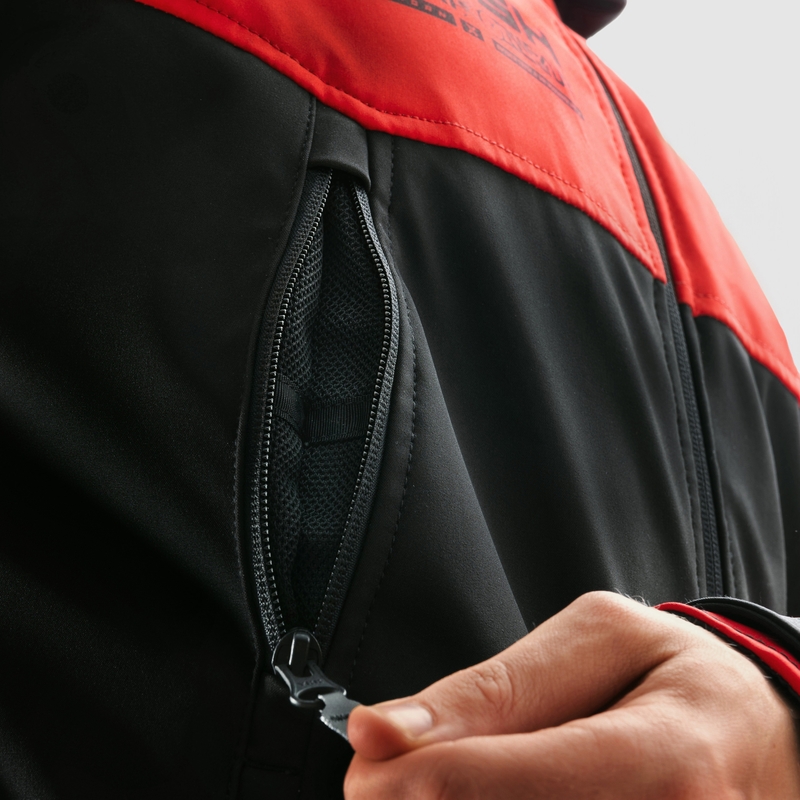 Rebelhorn Slash zwart-rode softshell motorjas