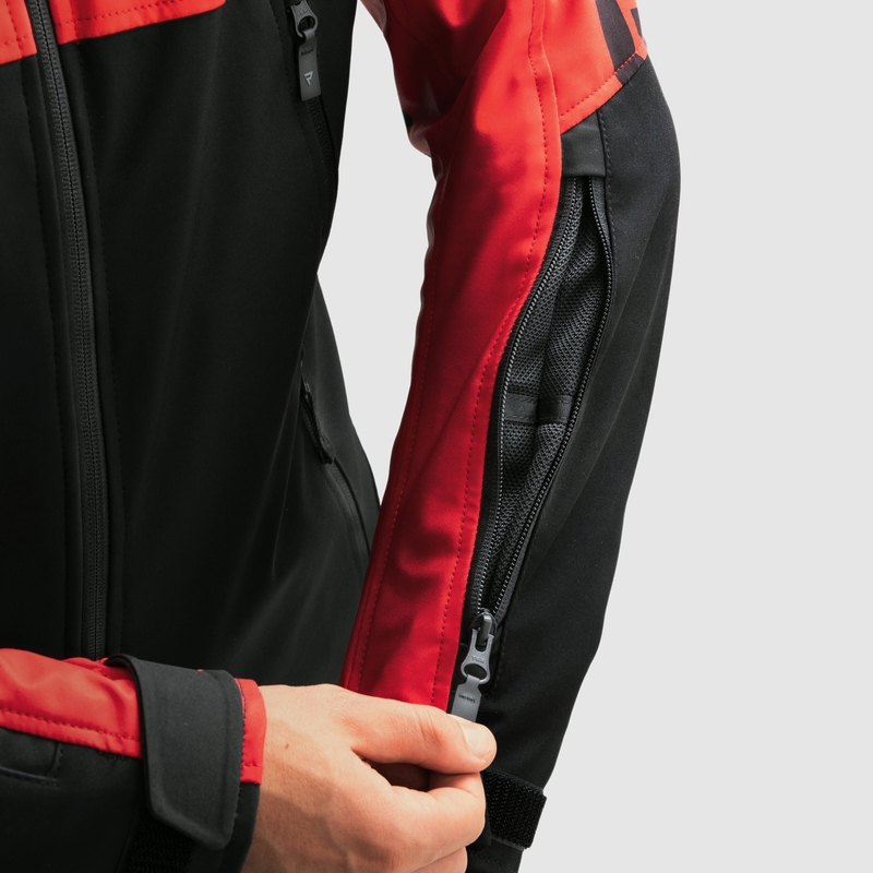 Rebelhorn Slash zwart-rode softshell motorjas