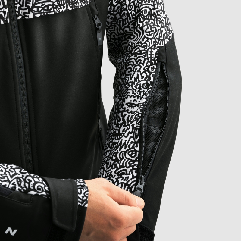 Softshell motorjas Rebelhorn Slash Noriaki zwart-wit