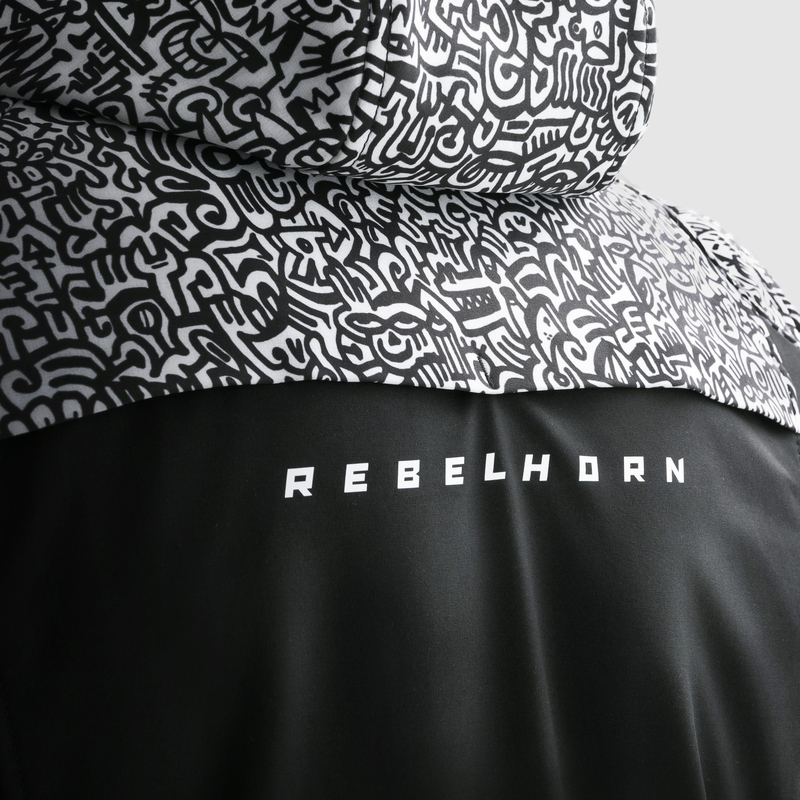 Softshell motorjas Rebelhorn Slash Noriaki zwart-wit