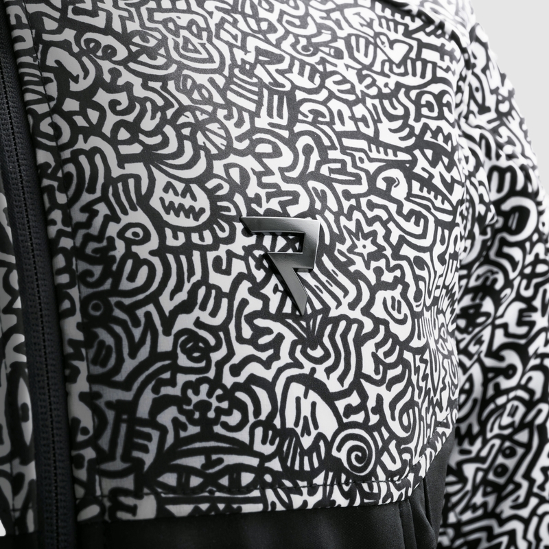 Softshell motorjas Rebelhorn Slash Noriaki zwart-wit
