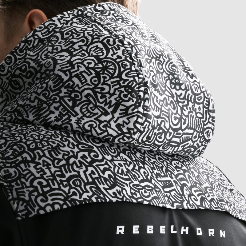 Softshell motorjas Rebelhorn Slash Noriaki zwart-wit