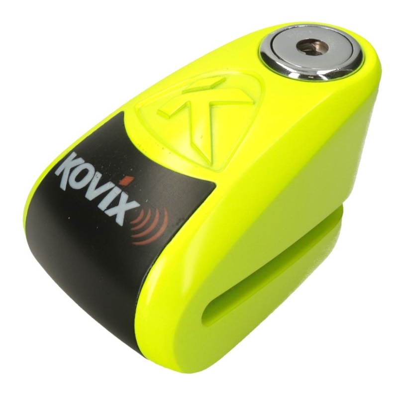 Zámek na kotoučovou brzdu s alarmem KOVIX KAZ10 fluo žlutý
