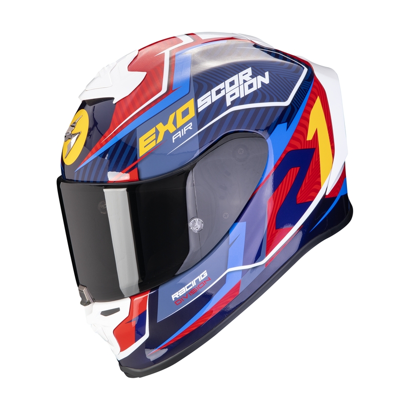 Integraalhelm Scorpion EXO-R1 EVO AIR COUP blauw-rood-geel uitverkoop