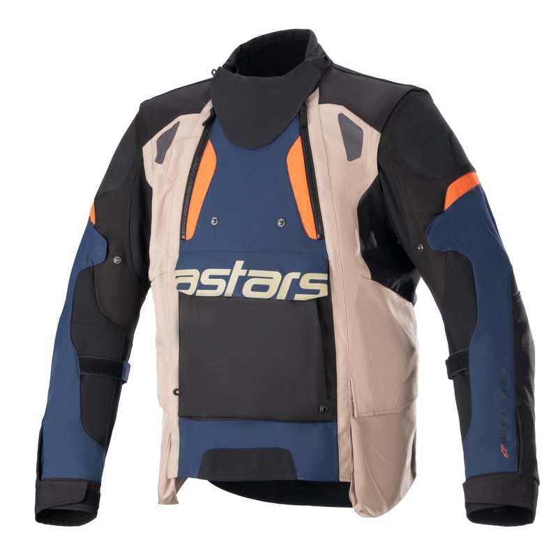 Alpinestars Halo Drystar Donkerblauw-Khaki-Oranje-Zwart Motorjack