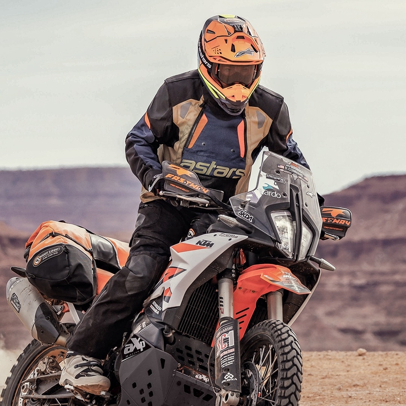 Alpinestars Halo Drystar Donkerblauw-Khaki-Oranje-Zwart Motorjack