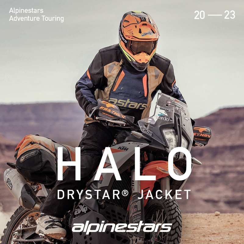 Alpinestars Halo Drystar Donkerblauw-Khaki-Oranje-Zwart Motorjack