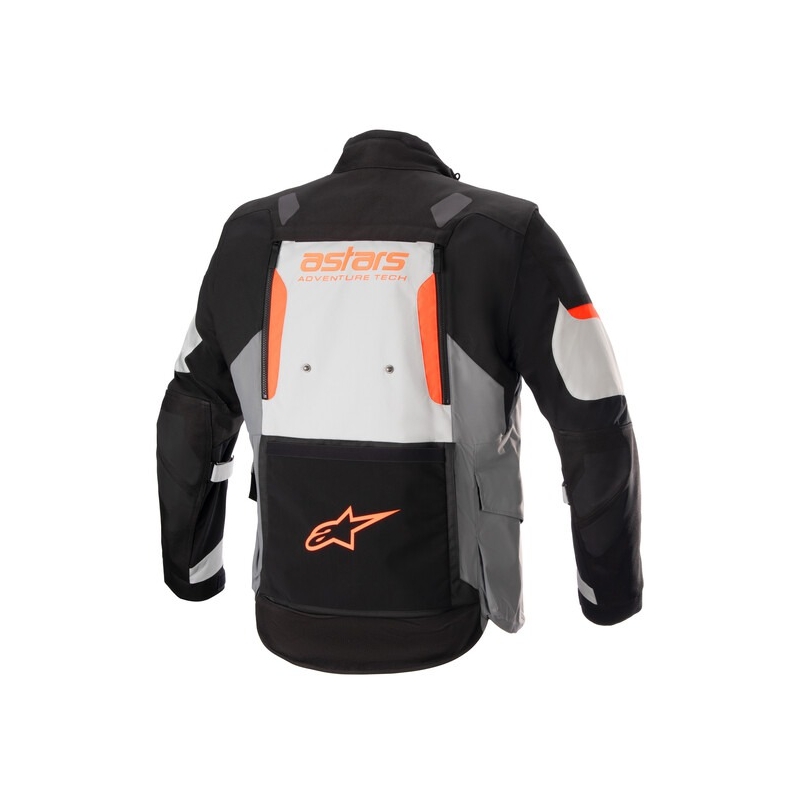 Alpinestars Halo Drystar lichtgrijs-donkergrijs-zwart-fluorode motorjas