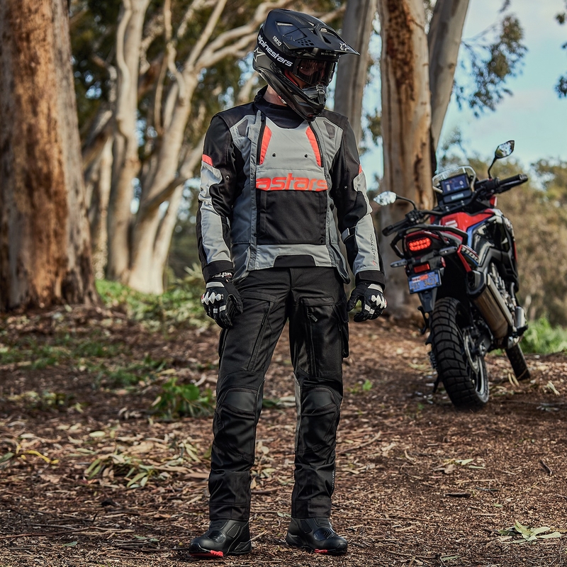 Alpinestars Halo Drystar lichtgrijs-donkergrijs-zwart-fluorode motorjas