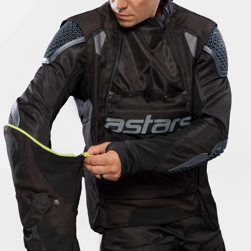 Alpinestars Halo Drystar lichtgrijs-donkergrijs-zwart-fluorode motorjas