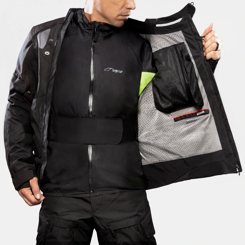Alpinestars Halo Drystar lichtgrijs-donkergrijs-zwart-fluorode motorjas