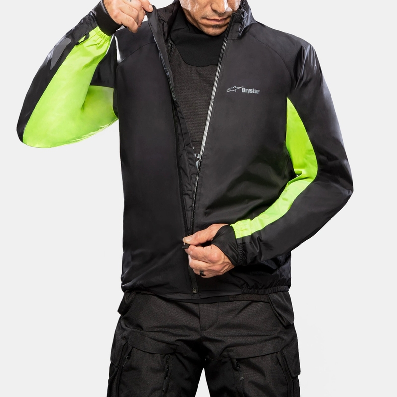 Alpinestars Halo Drystar lichtgrijs-donkergrijs-zwart-fluorode motorjas