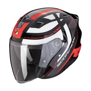 Open motorhelm SCORPION EXO-230 PUL zwart-rood