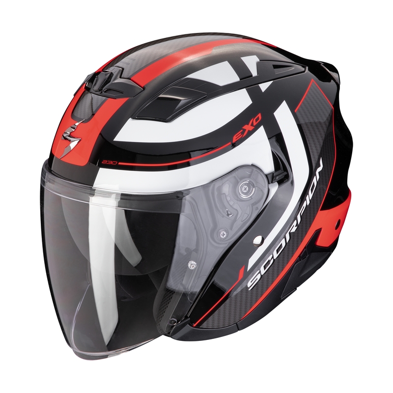 Open motorhelm SCORPION EXO-230 PUL zwart-rood uitverkoop