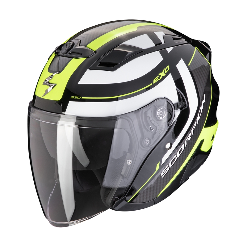 Open motorhelm SCORPION EXO-230 PUL zwart-fluo geel uitverkoop
