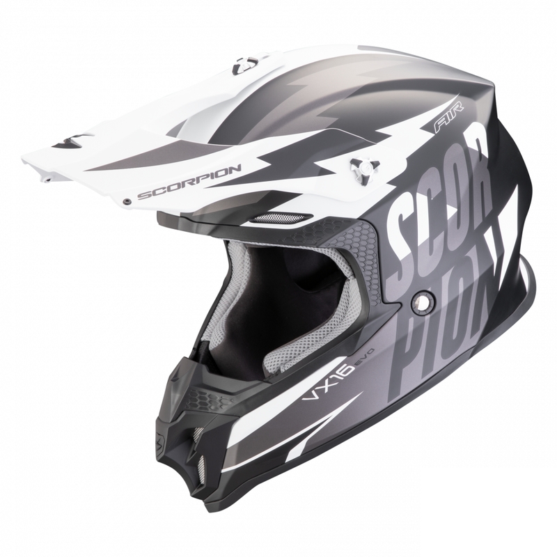 Motorcrosshelm Scorpion VX-16 EVO AIR Slanter mat zwart-grijs uitverkoop
