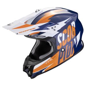 Motorcrosshelm Scorpion VX-16 EVO AIR Slanter blauw-oranje