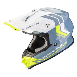 Motorcrosshelm Scorpion VX-16 EVO AIR Fusion blauw-fluo geel