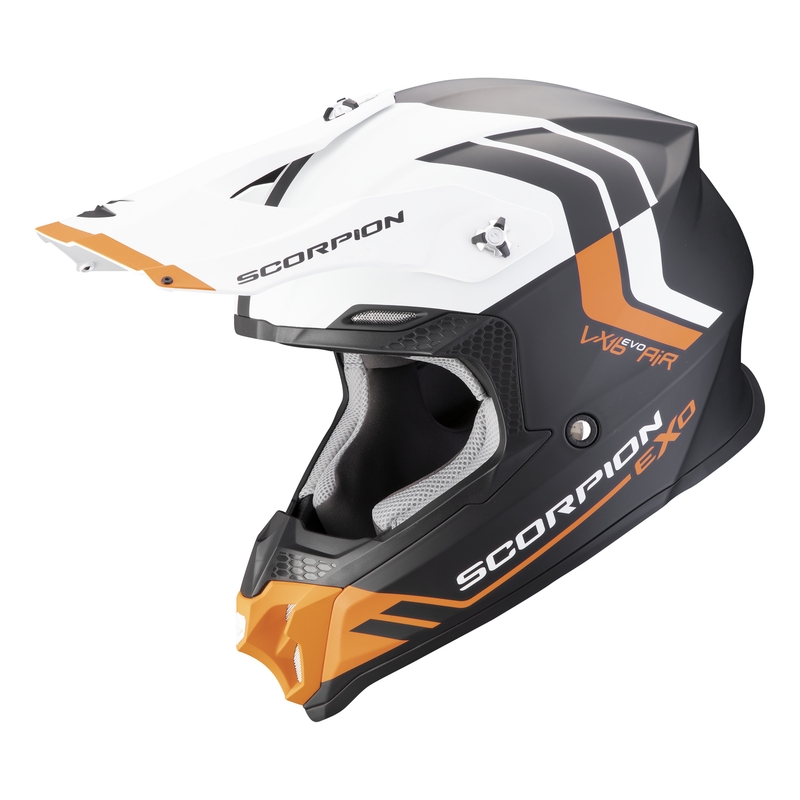 Motorcrosshelm Scorpion VX-16 EVO AIR Fusion mat zwart-oranje uitverkoop