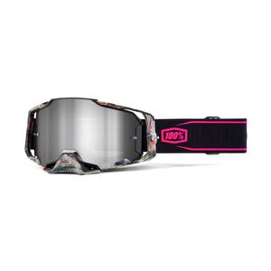 Motorcrossbril 100% - USA ARMEGA Sarcelle zilver plexi
