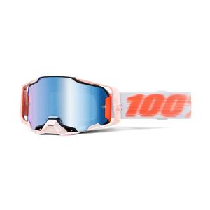 Motorcrossbril 100% - USA ARMEGA Tubular blauw plexi