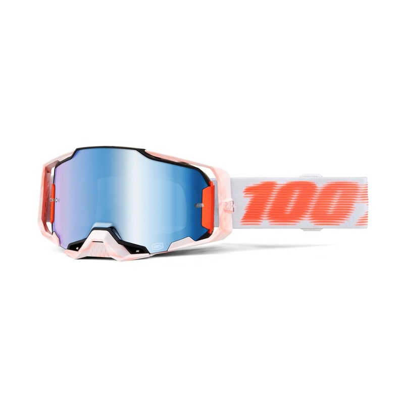 Motorcrossbril 100% - USA ARMEGA Tubular blauw plexi