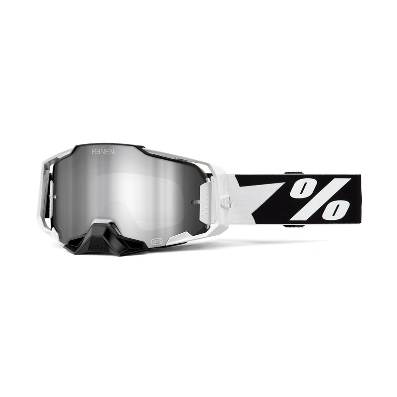 Motorcrossbril 100% - USA ARMEGA Renen zilver plexi