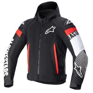 Alpinestars Zaca Air Waterdicht Motorjack Zwart-Wit-Fluorood