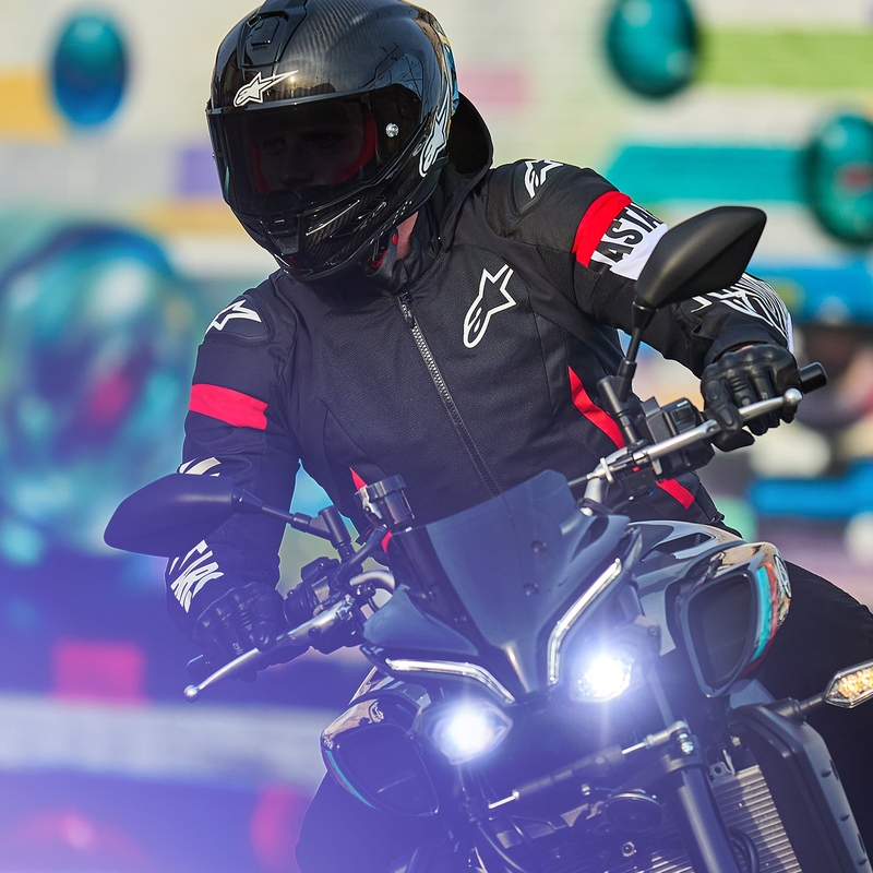 Alpinestars Zaca Air Waterdicht Motorjack Zwart-Wit-Fluorood